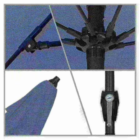 California Umbrella 9' Bronze Aluminum Market Patio Umbrella, Olefin Royal Blue 194061337356